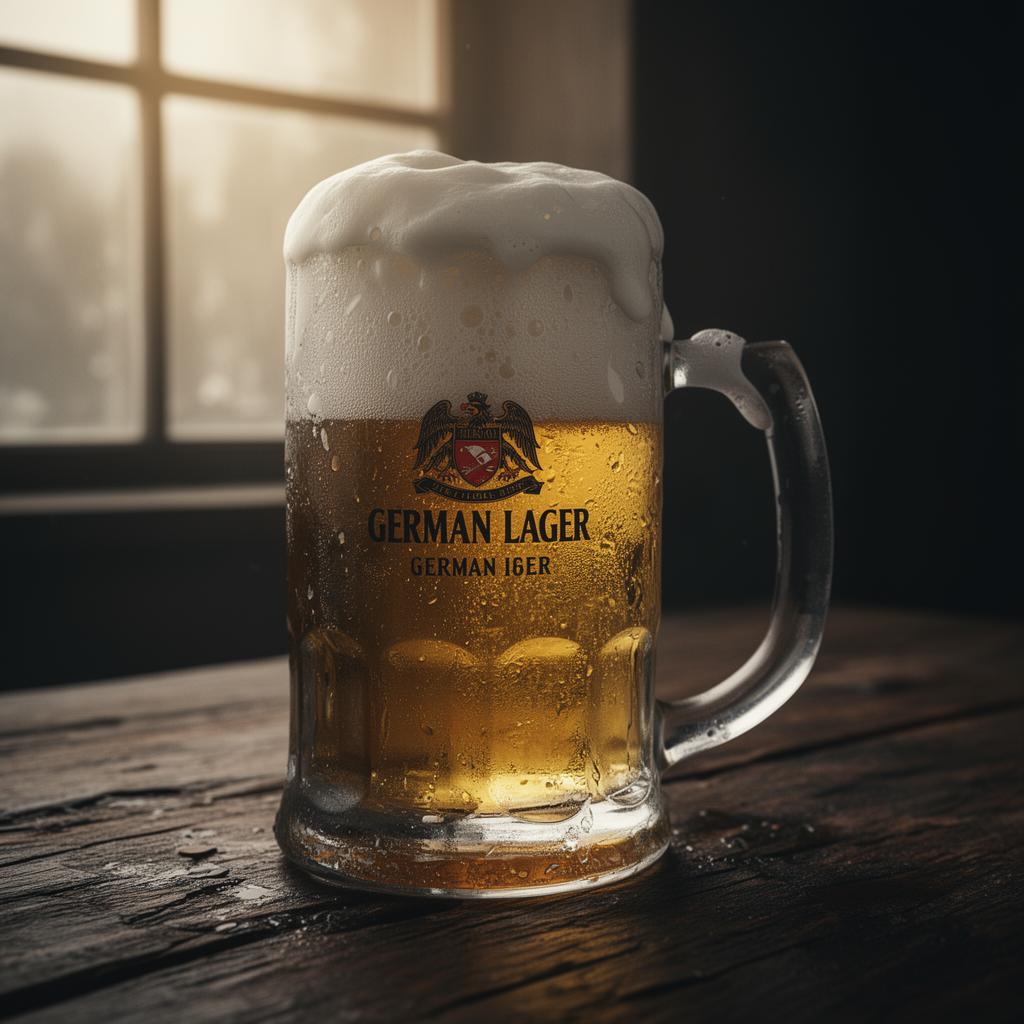 Frisch gezapftes deutsches Bier im Steinkrug